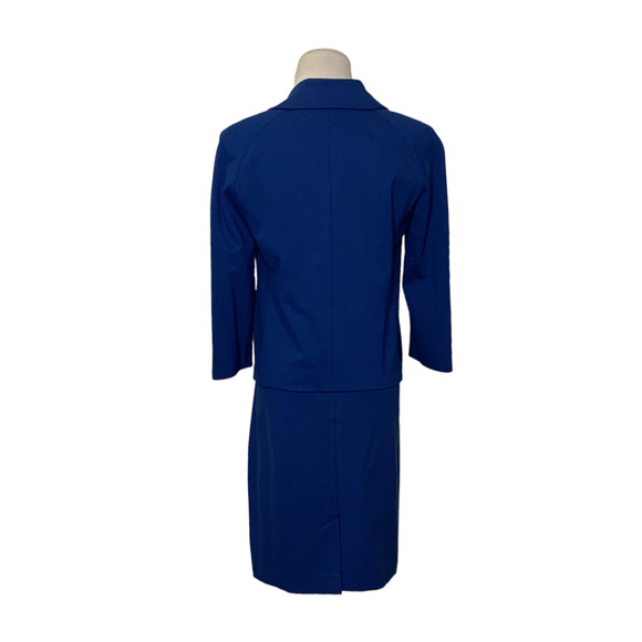 Talbots blue skirt blazer stretch suit set blazer is 4P skirt is 6P - Picture 6 of 15